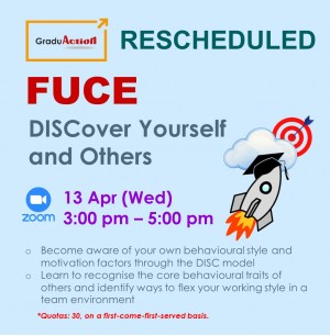 Fire Up your Career Engine (FUCE) – Zoom Workshop “DISCover Yourself and Others”